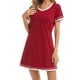 thumbnail image 2 of Vestido de Manga Corta, Cuello Redondo Color Sólido Casual Midi, Vestido de Noche de Moda Y Vestuario de Salón para Mujeres, 2 of 2