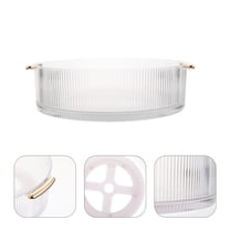 LEORX Rotating Turntable Cabinet Organizer for Kitchen and Bathroom Transparent Storage Tray