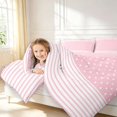 thumbnail image 4 of Manfei Vintage Grid 7pcs Queen Bedding,Kawaii Polka Dot Bedding Comforter Set Queen,Light Pink,Pink Reversible, 4 of 7