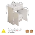 thumbnail image 2 of FFZ 24" Bathroom Vanity Combo with Thick-Edged Ceramic Sink - Handleless Push-Open Design, 2 Soft-Close Doors, Internal Shelf, High-Gloss White, Easy Assembly, 2 of 9