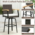 thumbnail image 4 of Gymax Outdoor Rattan 360 degree Swivel Bar Stool w/ Removable Cushion Footrests, 4 of 10