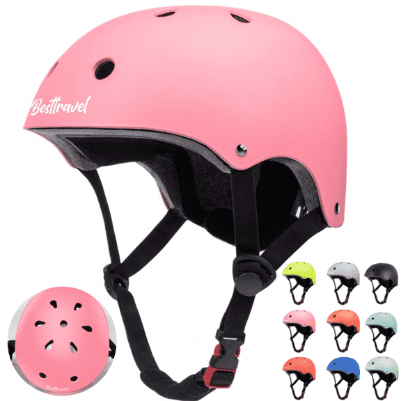 Besttravel Kids Bike Helmet, Toddler Bicycles Helmets for Ages 3-8 Years Boys Girls, Multi-Sport Kids Helmet for Bicycles Skateboarding Scooter Balance, Pink