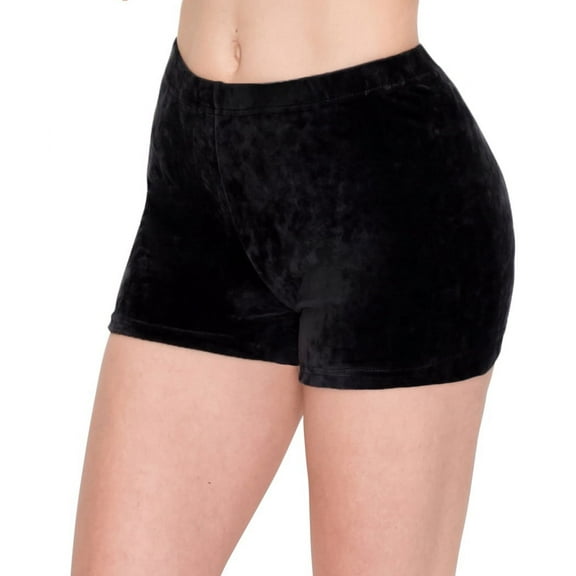 ALWAYS Women's Velvet Lined Soft and Fluffy Lounge 1" Waistband Shorts Black S