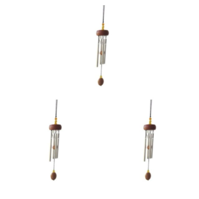 mmirethe Multiple Styles And Colors Wind Chimes For Wide Application Unique Style Wind Chime Pendant vermilion锛坮oundwood锛?3Set