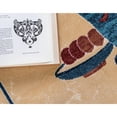 thumbnail image 6 of 5' x 8' Tan Brown and Navy Blue Flower Vase with Border Rectangular Area Throw Rug, 6 of 8