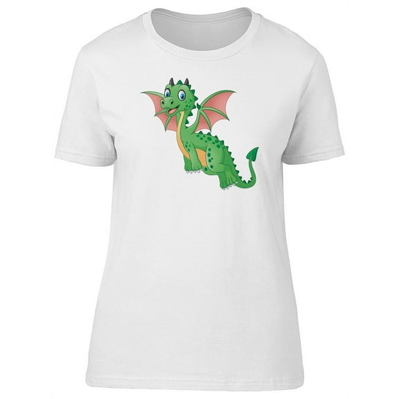 Cool Happy Dragon Cartoon T-Shirt Women -Image by Shutterstock, Female x-Large