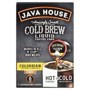Java House Cold Brew Coffee Pods, Colombian, 6 Count