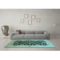 thumbnail image 3 of Ahgly Company Indoor Round Oriental Light Blue Traditional Area Rugs, 3' Round, 3 of 4