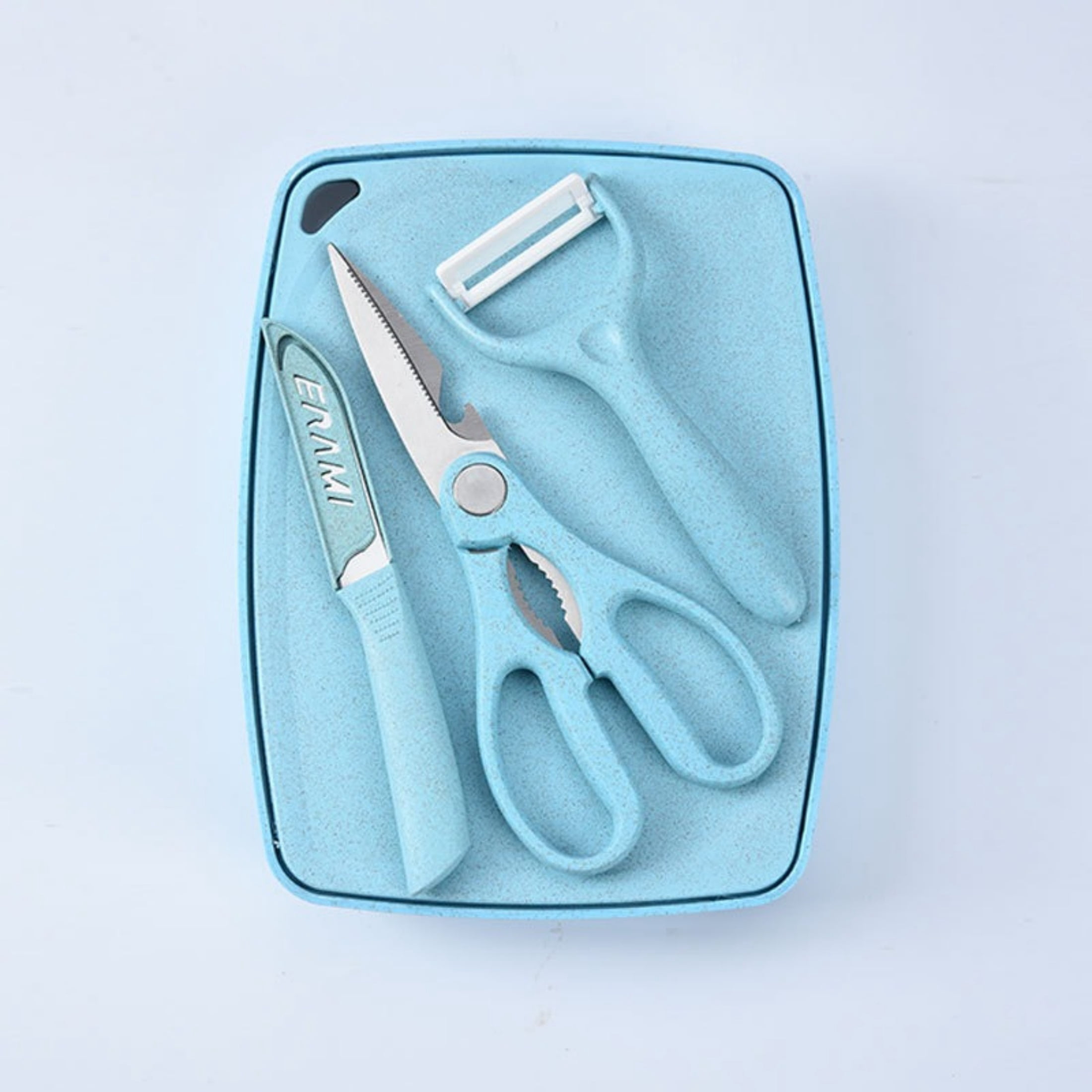 5-in-1 Cutting Board, Knife, Peeler, Scissors and Tray Set/Travel, Camping/Outdoor, Dorms  Small Cutting Boards  Dishwasher Safe
