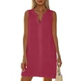 thumbnail image 2 of Taqqpue Womens Plus Size Swimsuit Cover Up Blouse Sleeveless V Neck Button Down Shirt Dresses Tops Summer Beach Vacation Knee Length Bathing Suits Dresses Under 10 Dollars for Women, 2 of 9