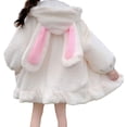 thumbnail image 3 of Abrigo con capucha de conejo Minnieouse moda para mujeres en Otoño e Invierno sudadera con capucha para niñas chaqueta linda color blanco S, 3 of 6