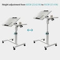 thumbnail image 3 of Table Mobile au-Dessus du Lit à Hauteur Réglable, 23,6–37,4 Po – Bureau Ergonomique à Roulettes avec Surface Inclinable pour Hôpital, Bureau à Domicile, Canapé – Bureau de Chevet pour Portable, Couleur : Noir, 3 of 7