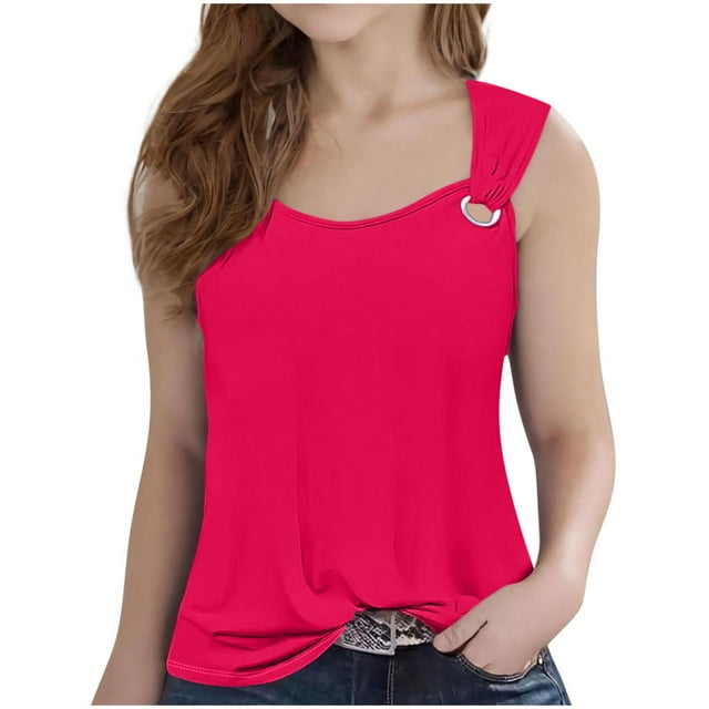 Cinvoph Girls Tank Tops Crewneck Sleeveless Shirts Summer Casual Solid Blouses