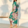 thumbnail image 5 of Swimsuit Coverup for Women Beach Kaftan Dress Bathing Suit Cover Up Summer Long Gauze Swim Cover Ups Vacation Outfits Army Green One Size, 5 of 5