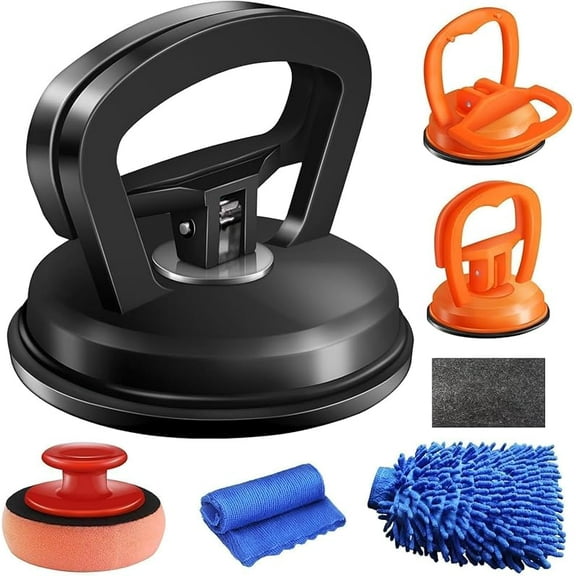 Dent Puller,3 Pack Car Dent Puller Car Dent Removal Kit Suction Cup Dent Puller Dent Remover Tool and Dent Repair Kit Handle Lifter for Cars Body,Glass,Screen,Objects Moving (Black Orange)