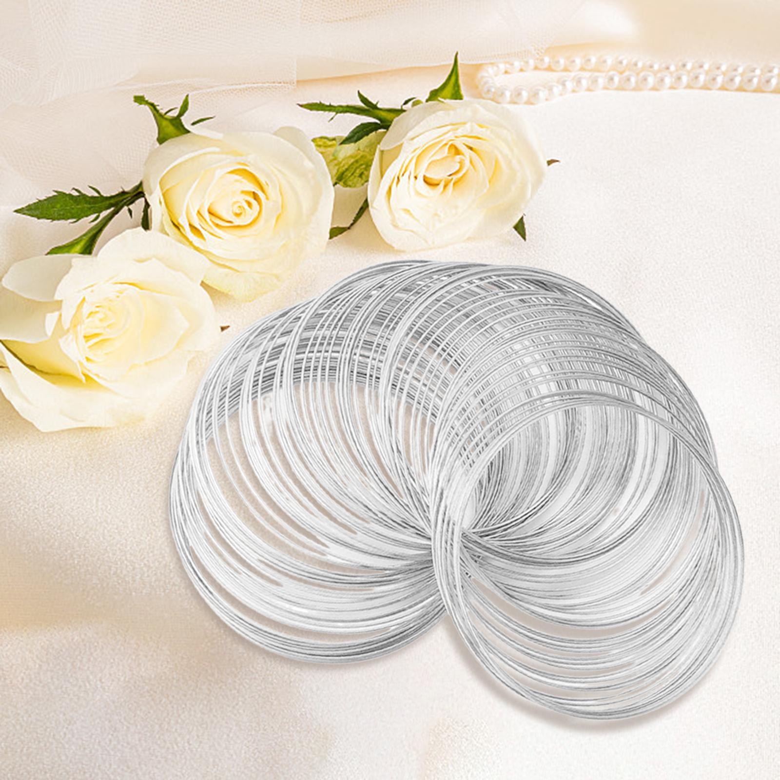 Milageto 2xMemory Wire for Jewelry Making Metal Wire 100 Loops Jewelry Wire Jewellery Wire for Bracelet Bangle Necklace Art Making Accessories , , 4 Pcs
