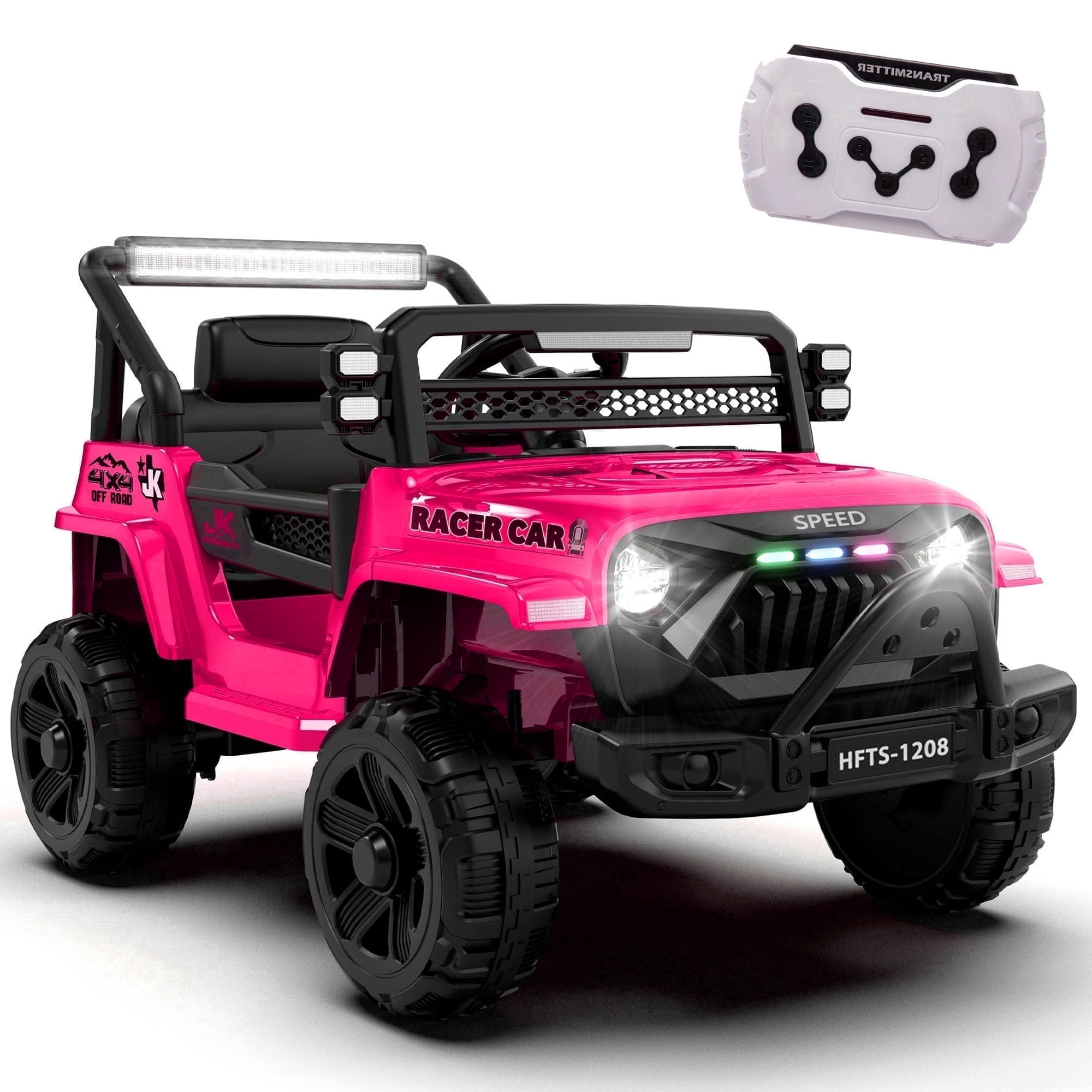 Xuanlur 12V Ride on Truck Car for Kids, 12V Kids Electric Car w/ Remote Control, 4 Wheel Suspension, Bluetooth, Power Display, 3.5 Mph Max Speed, Battery Powered Ride on Toys for Aged 3+(Pink)
