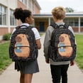 thumbnail image 2 of Yspwyqan Backpack Set for Boys Ages 8-15, Bookworm Capybara Boys Backpack Set with Lunch Box and Water Bottle Bag, 17 Inch Casual Fashion Bookbag for Elementary, 2 of 7