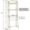 thumbnail image 3 of Over The Toilet Storage Shelf, 3-Tier Bathroom Organizer Rack with Hooks, Gold  Space Saver, 3 of 5