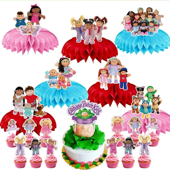 Cabbage Party Decor Supplies Honeycomb Centerpieces Table Toppers Cake Toppers Decorations for Birthday