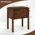 thumbnail image 3 of Gymax Wooden Cooler for Patio 54 Quart Beverage Cooler w/ Handles Rustic Brown, 3 of 10