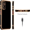 thumbnail image 3 of for Samsung Galaxy A14 5G Case Luxury Plating Case Cover Slim Lightweight Glossy Bling Phone Case Soft TPU Shockproof Bumper Case Electroplated Case,Black, 3 of 10