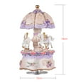 thumbnail image 6 of Luxury Dream 3-Horse Rotating Carousel Merry-go-round Windup Music Carousel with Colorful Color Change LED Luminous Light Melody of Castle in the Sky Artware Birthday Valentine Gift, 6 of 8
