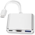 thumbnail image 1 of Adaptador USB-c a Hdmi (compatible con 4k/30hz) - Cable convertidor tipo C 3 en 1 para Macbook Pro 2017/2018, Macbook, Mac Pro Rojo Verde, 1 of 5