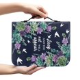 thumbnail image 2 of HELLHERO Succulent Floral PU Leather Bible Case, Portable Zippered Bible Carrier for Church and Outdoor Study for Women and Men, 2 of 12