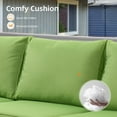thumbnail image 4 of XIZZI 5 Pieces Wicker Patio Furniture All Weather Outside Seating Set High Back Rattan Outdoor Conversation Set with Cushion Ottoman for Balcony, Green, 4 of 9