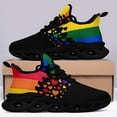 thumbnail image 3 of Coolcustomize Women's Rainbow Gradient & Hearts LGBTQ+ Pride Mouth Sneakers, Lightweight Breathable Laceup Running Walking Shoes - Gifts for Pride Parade, Party - Cushioned EVA Sole Trendy Footwear, 3 of 8