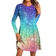 thumbnail image 2 of Jjayotai Womens Long Sleeve Dress, Glitter Plus Size Swing Dress, Casual Loose Tshirt Dresses Multicolor-1 XXL, 2 of 5