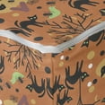 thumbnail image 4 of Halloween Rectangle Pouf, Spooky Cartoon Pattern of Ghost Cats Bats Spiders and Trees, Under Desk Foot Stool for Living Room Office Ottoman with Cover, 25", Burnt Orange Multicolor, by Ambesonne, 4 of 4