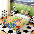 thumbnail image 3 of Erosebridal Letter W Orange Gradient Soccer Ball Print Twin Sheet Sets, Sports Monogram Bedding for Kids Boys and Girls, 1 Flat Sheet, 1 Fitted Sheet and 1 Pillowcase, 3 of 6