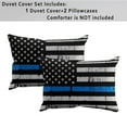 thumbnail image 3 of Beartech 3 Pcs American Flag Bedding Set Queen Size Holiday American Flag Duvet Cover American Flag Quilt Cover BLue Black Gray Stripe Independence Day Decor, 3 of 9