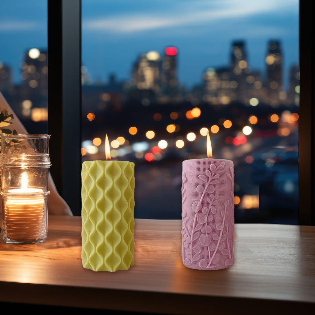 PatungKu Easy Cleaning Silicone Candle Mould With Star Designs Cylindrical Shape Beginner Friendly Candle Making Equipment