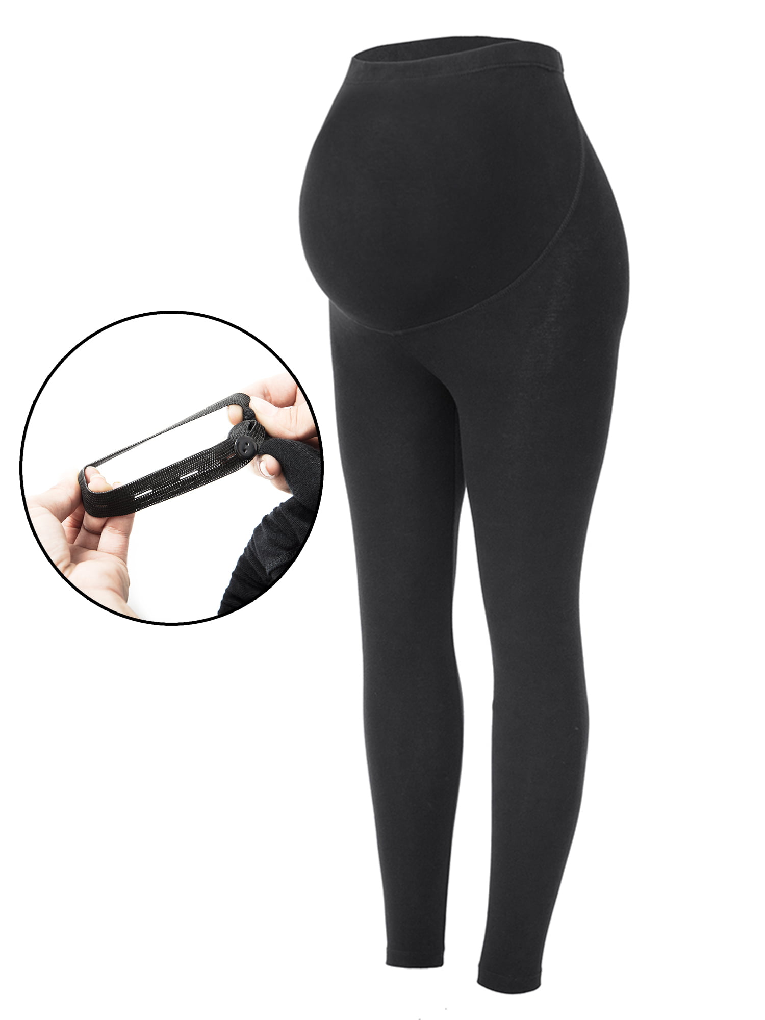 KIM S Lycra Maternity Leggings for Pregnancy Shaping and Belly Support/Non-See Thru Pregnancy Leggings Over The Bump