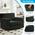 thumbnail image 4 of Mjkone Swivel Accent Chair, Linen Fabric Oversized Armchair, Modern Round Accent Chairs for Living Room, Bedroom & Small Spaces, Dark Grey, 4 of 7