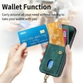 thumbnail image 2 of Dteck Wallet Case for iPhone 16E, Shockproof with Wrist Strap and Card Slot Shell Premium PU Leather Magnetic Anti Scratch Cover, Green, 2 of 7