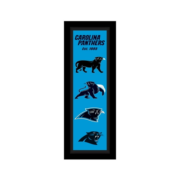 Carolina Panthers 12" x 36" Logo Heritage Framed Banner