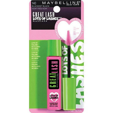 Maybelline New York Lots of Lashes Washable Mascara, Blackest Black, 0.43 Fl Oz