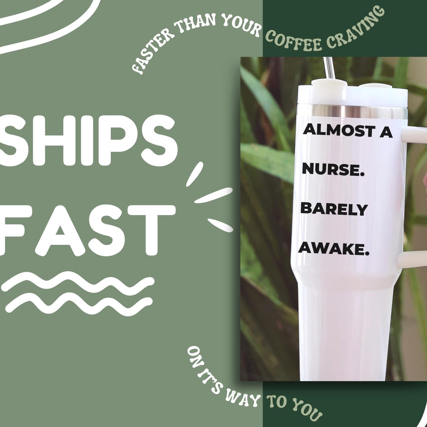 Nursing Student Tumbler 40oz with Handle | Funny Nursing School Gift | Nurse Coffee Tumbler | Nursing Student Graduation Gift