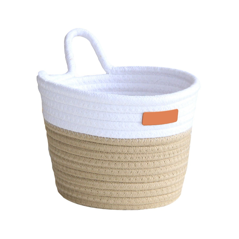 2PCS Wall Hanging Rope Basket Small Woven Baskets Hanging Storage Rope  Basket Cotton Rope Basket Storage Bins for Home Décor, Baby Nursery