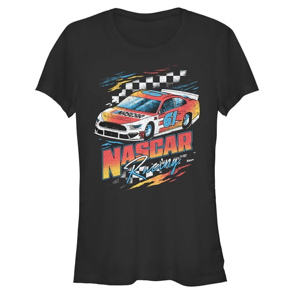 Juniors NASCAR Retro Racing Checkers 61 T Shirt