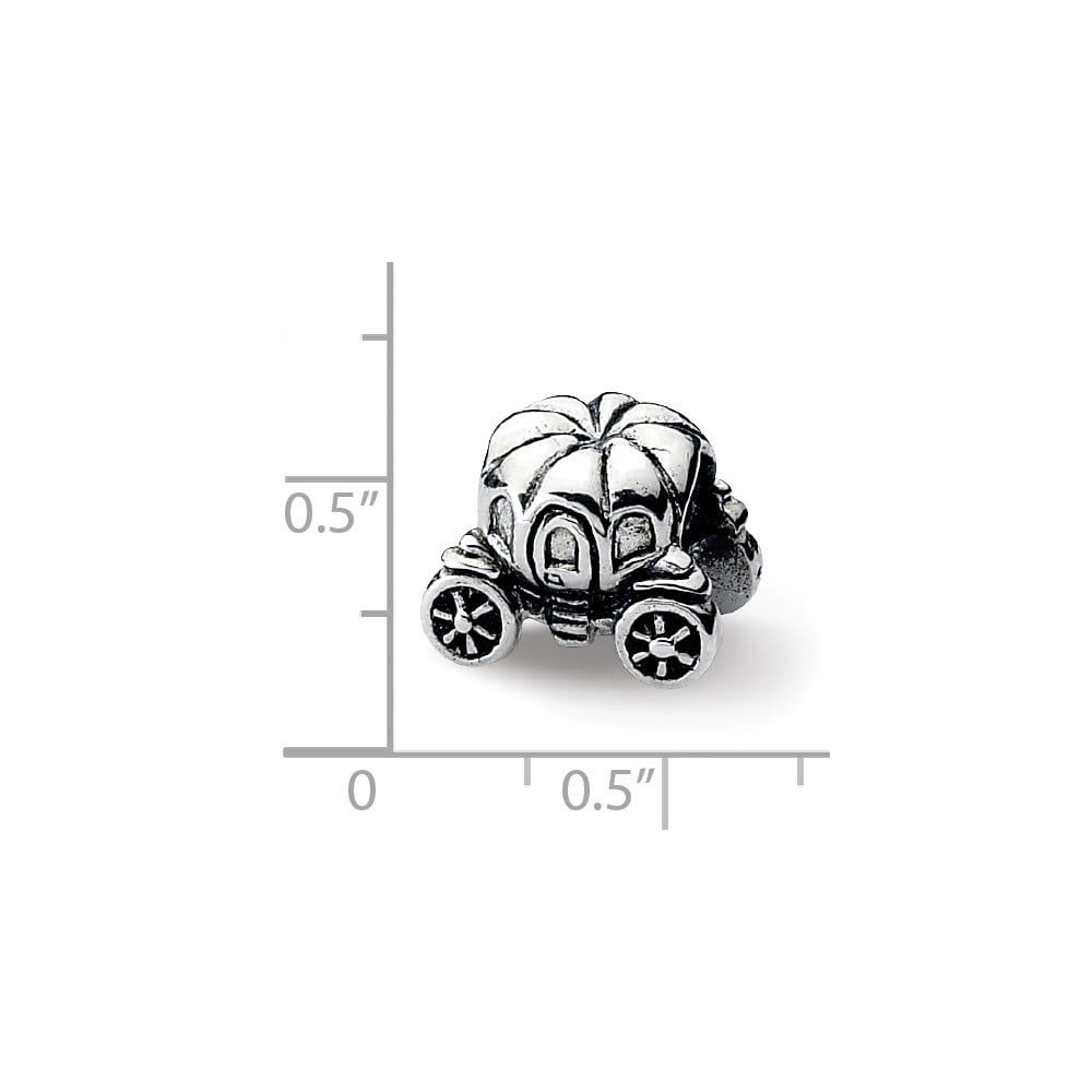 FB Jewels Solid 925 Sterling Silver Reflections Pumpkin Carriage Bead