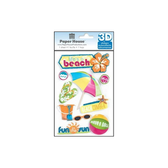 Paper House Sticker 3D Life's A Beach