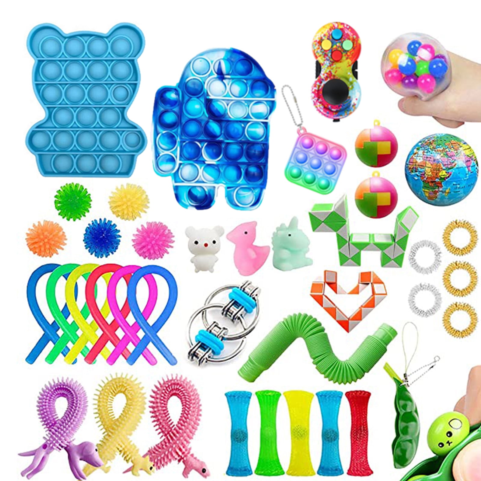 40 Pack Sensory Fidget Toys Set, Push Pop Pop Bubble Sensory Fidget Toy Sets for Kids Adults