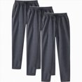 thumbnail image 4 of NOLDARES Baggy Sweatpants Men 3 Pack Lightweight Wide Leg Open Bottom Loose Casual Athletic Gym Pants Drawstring Pockets,Dark Gray,S, 4 of 4