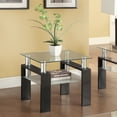 thumbnail image 2 of Dyer 1-shelf Square Glass Top Side End Table Black, 2 of 3
