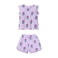 thumbnail image 4 of WRKEKC Girls Summer Outfits, Baby Girl Outfits, Girls' Summer Flower Print Short Sleeve Round-Neck Blouses Breathable Outfits, 4 of 5